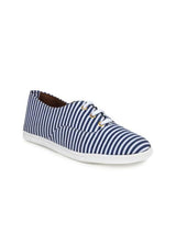 Scamanus White & Blue Striped Casual Shoes